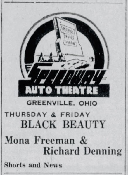Speedway Auto Theatre - Old Ad (newer photo)